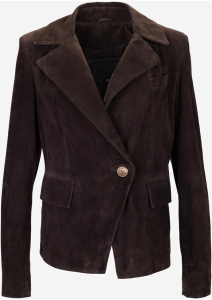 Kadın Hakiki Deri Kahverengi Süet Deri Mont 616 Z-4113 Bn Derı Ceket Y25 Kahve Suet