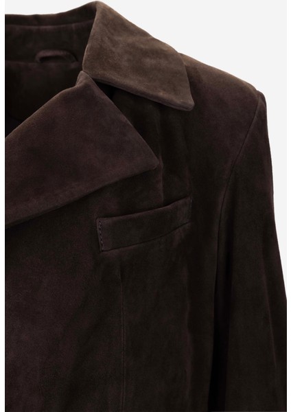 Kadın Hakiki Deri Kahverengi Süet Deri Mont 616 Z-4113 Bn Derı Ceket Y25 Kahve Suet fırsatları