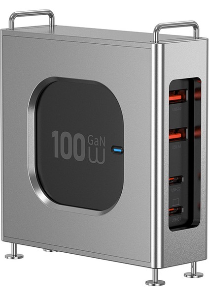 WI-G013 Warrior Serisi Gan Tech Hızlı Şarj Özellikli Şarj Başlığı 100W Siyah