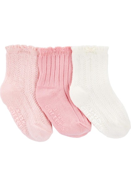 Kız Bebek Desenli 3lü Çorap