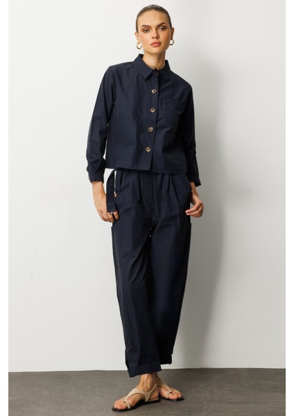 Kadın Gömlekli Kısa Paçalı Pantolon Takım