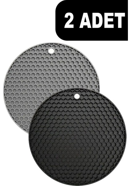 Iki Adet Yuvarlak Silikon Nihale Seti, Siyah Gri Renkli, Dayanıklı ve Pratik Kullanım