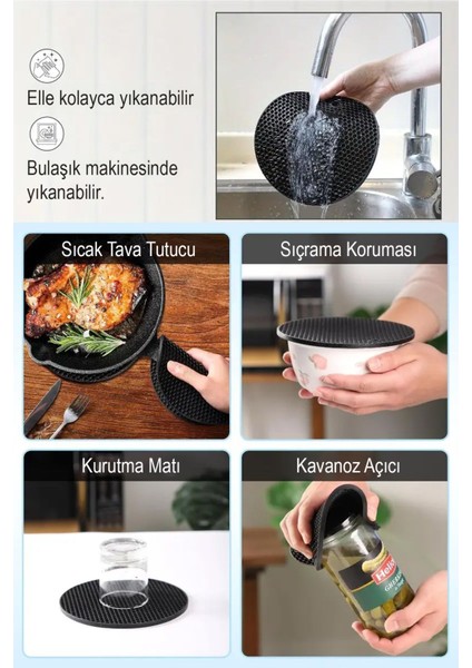 Iki Adet Yuvarlak Silikon Nihale Seti, Siyah Gri Renkli, Dayanıklı ve Pratik Kullanım fırsatları