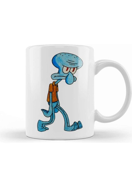 Sevimli Karikatür Kupa Bardak Porselen Beyaz, Şık ve Dayanıklı Tasarım