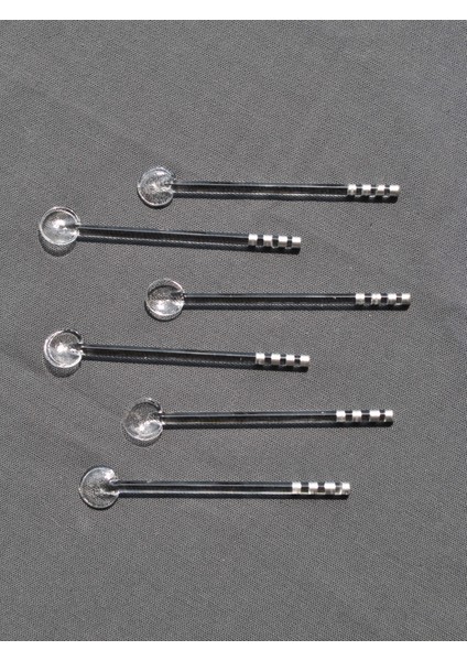 6'lı Gümüş Simli Cam Çay Kaşığı fiyatları