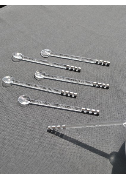 6'lı Gümüş Simli Cam Çay Kaşığı modelleri