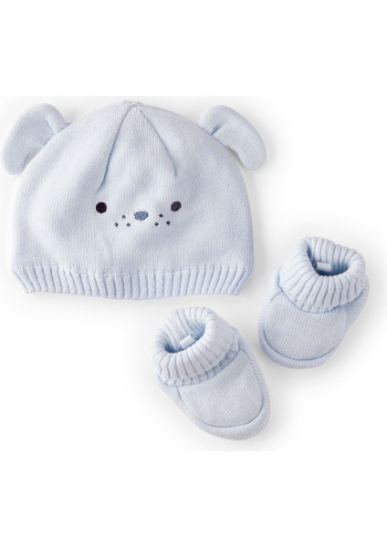 Erkek Bebek Mavi Şapka-Ayakkabı