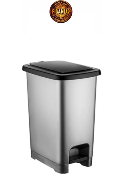 20 Lt Siyah Kapaklı Pedallı Gri Banyo ve Mutfak Çöp Kovası fiyatları