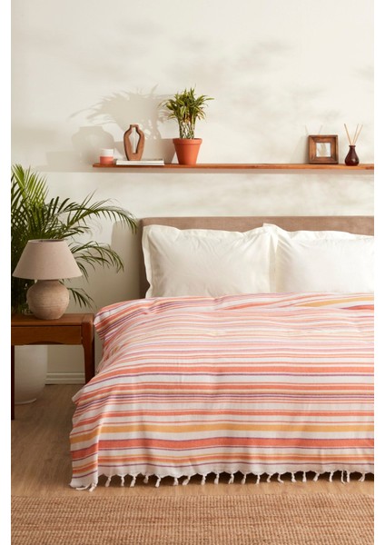 Turuncu Çift Kişilik Peştemal Pike, Şık ve Kullanışlı Ev Tekstili Ürünü