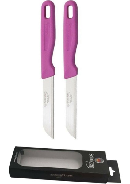 Pembe Mat Meyve ve Sebze Bıçakları, 2'li Set, Şık ve Kullanışlı Mutfak Gereci