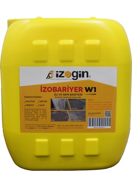 İzobariyer Su ve Nem Bariyeri (Beyaz Membran) Mutfak, Banyo, Havuz Seramik Altı İçin 20 kg (35-40 mt)