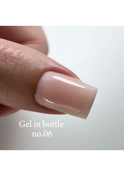Gel In Bottle No.06, Akıllı Fırçalı Protez Tırnak Jeli, Yarı Şeffaf Nude Şeftali, 18 ml