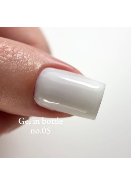 Gel In Bottle No.05, Akıllı Fırçalı Protez Tırnak Jeli, Uv Korumalı Rakı Beyazı, 18 ml