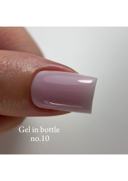 Gel In Bottle No.10, Akıllı Fırçalı Protez Tırnak Jeli, Yarı Şeffaf Açık Lila, 18 ml