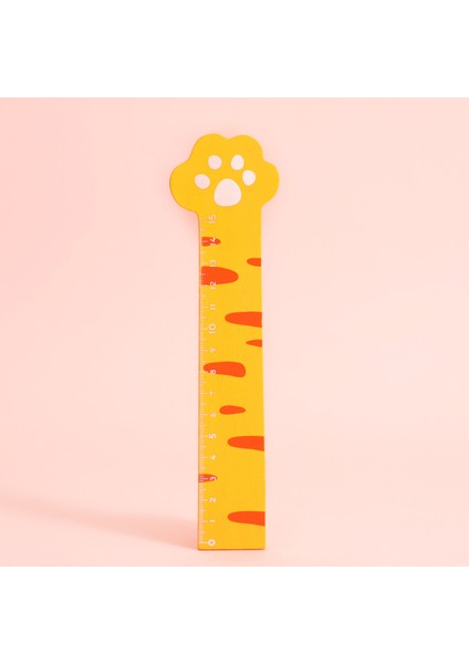 Sevimli Kız Kalp Kedi Pençe Cetvel 15CM Ahşap Çizim Ölçüm Cetvel (Yurt Dışından)