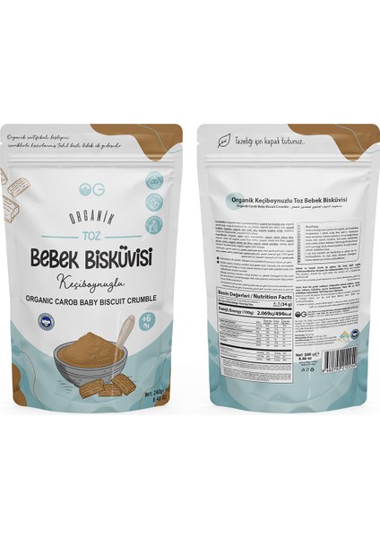 Bebek Bisküvisi Seti Organik Keçiboynuzu İçerikli 240 gr 6-9 Ay Arası Bebekler İçin fiyatları