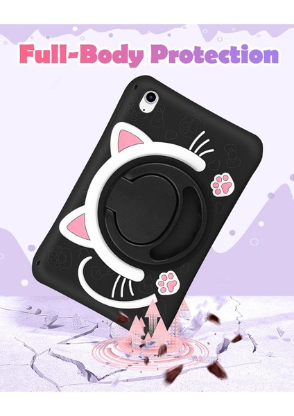 Xiaomi Redmi Pad Se 11 Inç Uyumlu Siyah Kedi Çocuk Kılıfı Askılı 360 Dönen Standlı Eğlenceli Koruma modelleri
