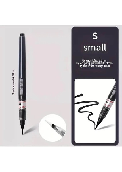 Brush Pen, Hazneli Fırça Uçlu Kalem, Çini, Seramik, Tahrir Fırçası, Çizim Fırça, 1 Adet-S