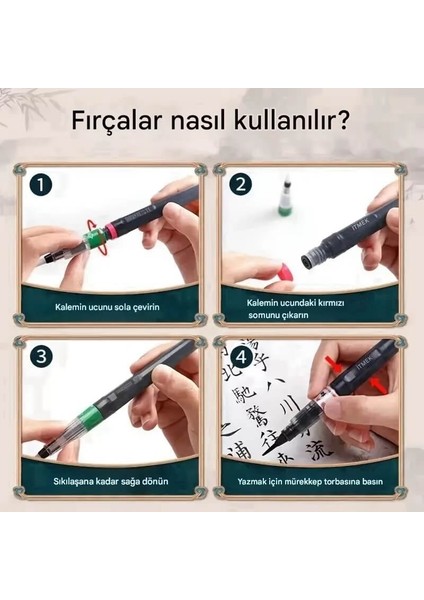 Brush Pen, Hazneli Fırça Uçlu Kalem, Çini, Seramik, Tahrir Fırçası, Çizim Fırça, 1 Adet-S fırsatları