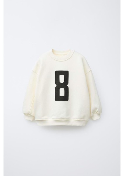 Erkek Çocuk Pamuklu Ekru 8 Baskılı Sweatshirt ve Eşofman Alt Takım fiyatları