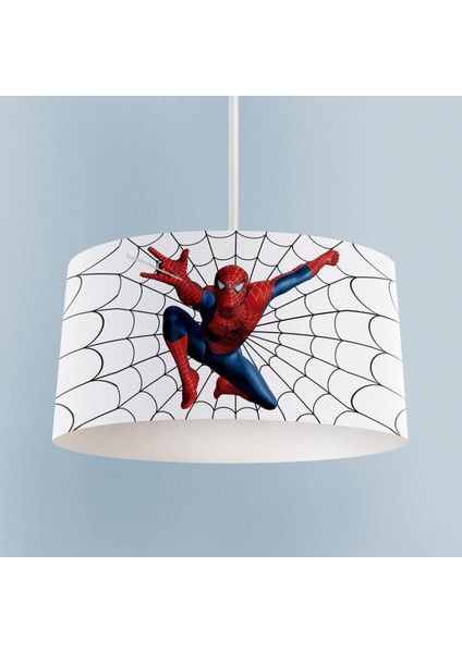 Çocuk Odası Için Renkli Ağ ve Spiderman Desenli Şık Avize