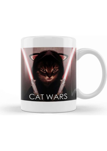 Şirin Kedi Temalı Porselen Kupa Bardak, Modern ve Şık Tasarım