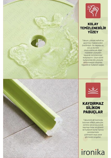 Kırmızı ve Mercan Renkli, Kaymaz Ayaklı Iç Içe Geçebilen Dekoratif Plastik Tabure Seti fırsatları