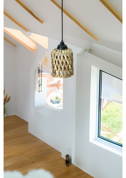 El Yapımı Doğal Hasır Avize, Özel Tasarım, Şık ve Sıcak Atmosfer Sağlar. modelleri