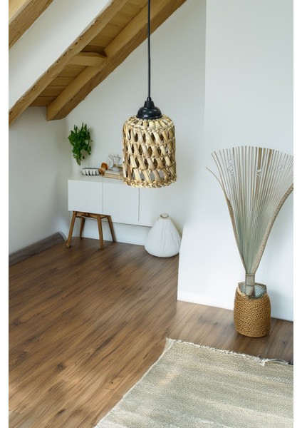 El Yapımı Doğal Hasır Avize, Özel Tasarım, Şık ve Sıcak Atmosfer Sağlar. indirimleri