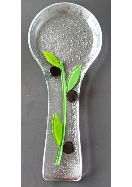 El Yapımı Zeytin Desenli Cam Kaşıklık, Şık ve Doğal Tasarım fiyatları