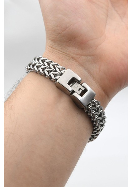 Kalın Örgü Paslanmaz Çelik Bileklik 12 mm 902113 indirimleri