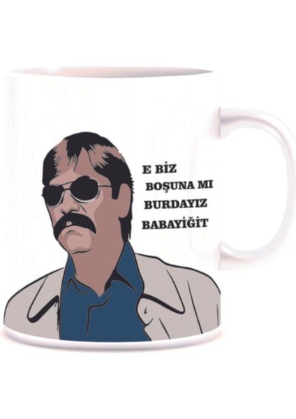 Beyaz Kupa Bardak, Eğlenceli Babayiğit Baskılı Tasarım