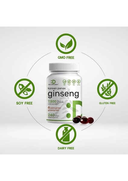 Korean Red Panax Ginseng Root Extract, 7.500 Mg 240 Softgels modelleri