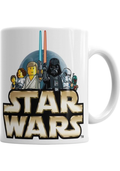 Gri Porselen Star Wars Kupa Bardak, Şık ve Dayanıklı Tasarım.