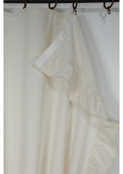 Naturel Perde Vintage Çift Kanat Dikey Fırfırlı modelleri