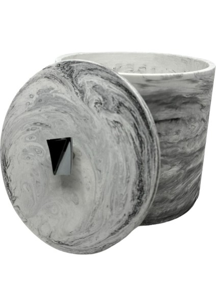 Mermer Desenli Beton Çöp Kovası Banyo Mutfak Tuvalet Wc 18 cm 4 Litre indirimleri