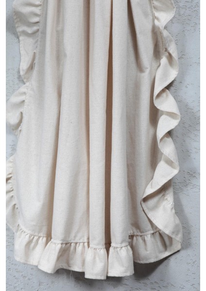 Fırfırlı Keten Perde Tek Kanat Romantik Volanlı Bağlamalı modelleri