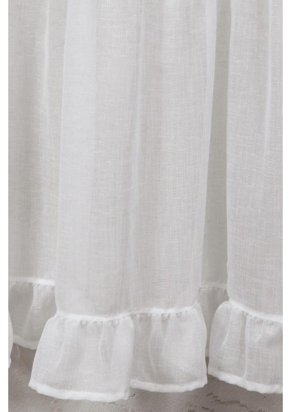 Fırfırlı Keten Tül Perde Tek Kanat Vintage modelleri