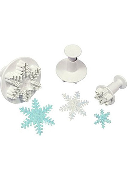 Büyük Boy Kar Tanesi Şeker Hamuru Kalıbı, Enjektörlü, Basmalı, Kolay Kullanım