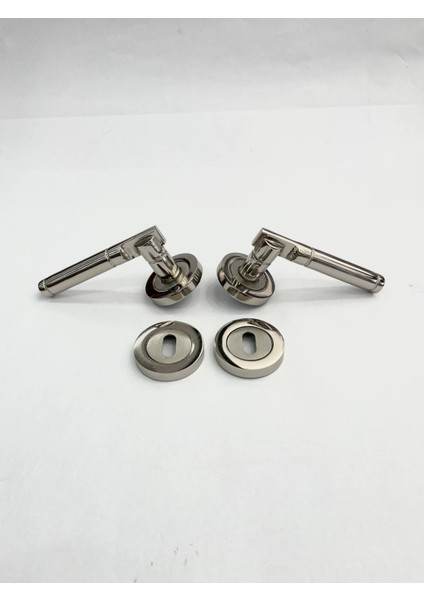 Aras Lüks Kapı Kolu - Nikel Saten Daire Rozetli - 1 Takım - No: 10-1 modelleri