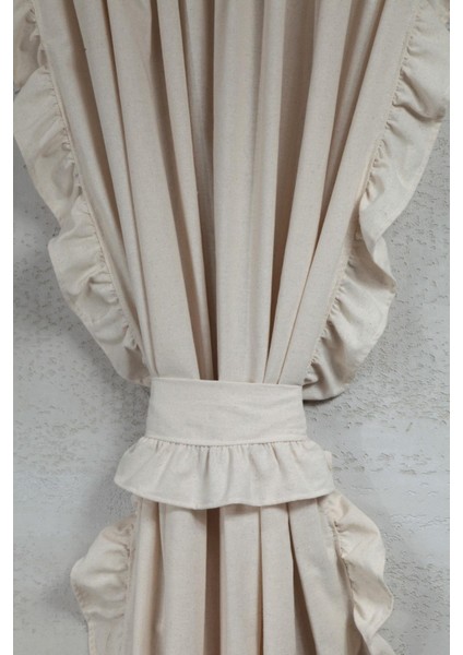 Fırfırlı Keten Perde Tek Kanat Romantik Volanlı Bağlamalı fırsatları