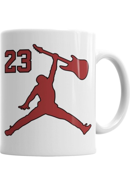 Air Guitar Gitar Kupa Bardak Porselen Gri, Şık ve Eğlenceli Tasarım