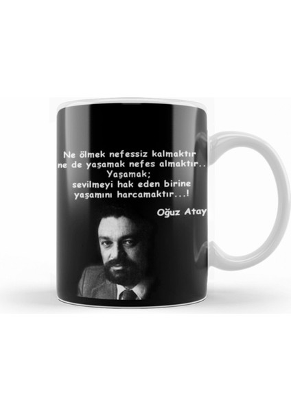 Yaşamak Temalı Porselen Kupa Bardak, Güzel ve Anlamlı Hediye Seçeneği