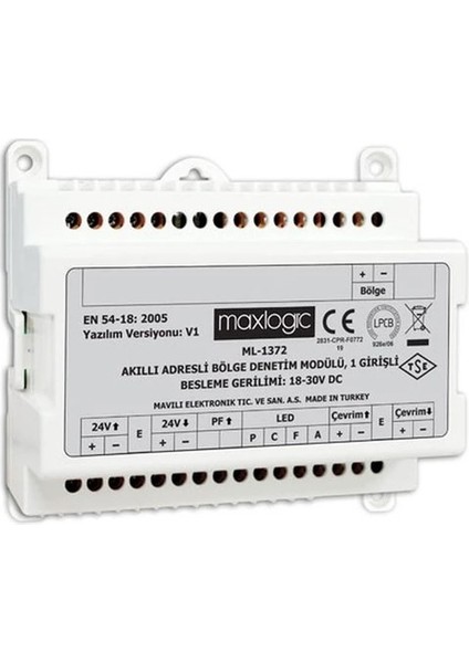 ML-1372 Bölge Denetim Modülü, 1 Girişli
