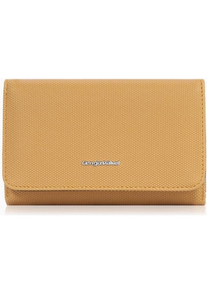 Orta Boy Mıknatıslı Kadın Cüzdan/portföy – 65296L - Hardal/siyah