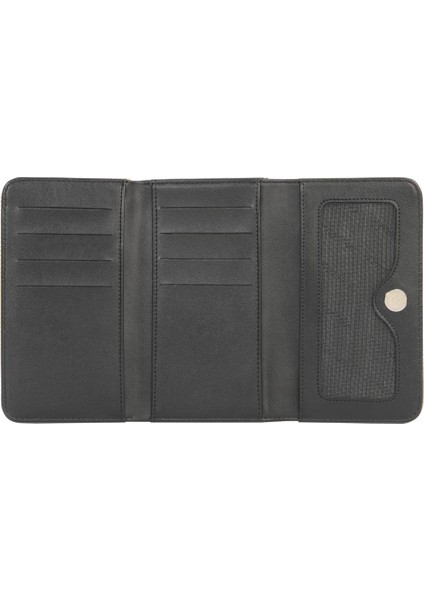 Orta Boy Mıknatıslı Kadın Cüzdan/portföy – 65296L - Hardal/siyah modelleri