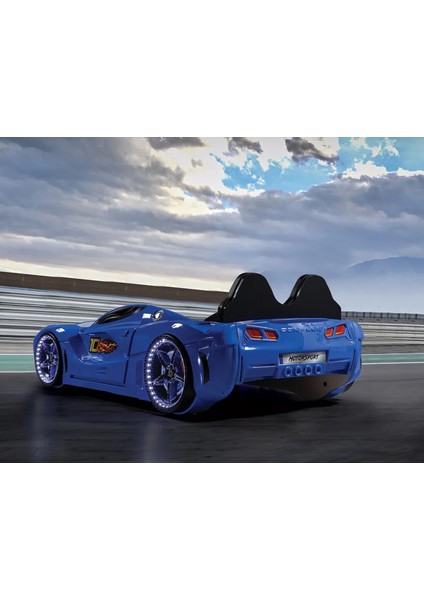 Gtm Premium Arabalı Kırmızı Kumandalı Işık ve Ses Sistemli Çocuk Karyolası Mavi modelleri