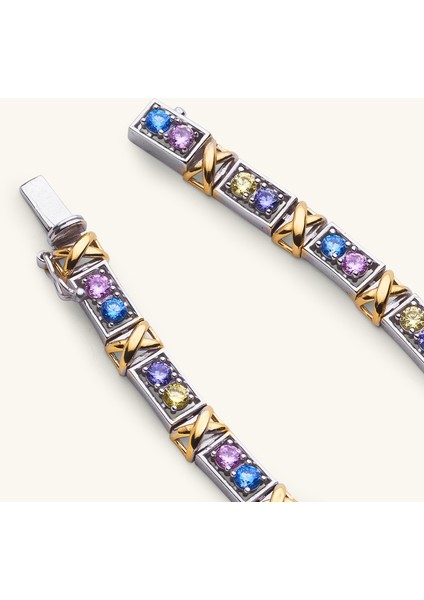 Çok Renkli Oval Zirkon Taşlı Su Yolu Bileklik indirimleri
