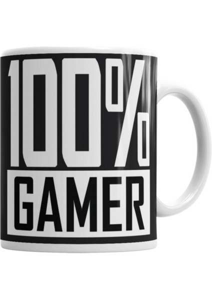 100% Gamer Oyun Atari Game Over Porselen Kupa Bardak, Eğlence Dolu Tasarım