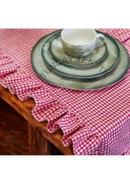 Kırmızı Mini Pitikareli Keten Koşu Bandı, Şık ve Hafif Tasarım fiyatları